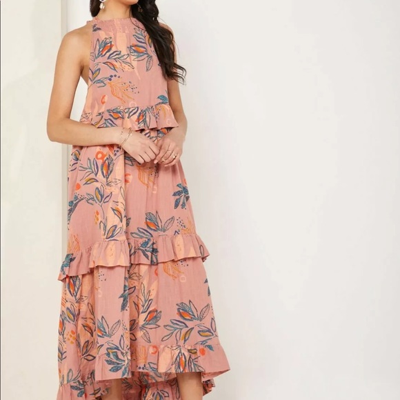 Free People Coral Anita Floral Summer Maxi - Picture 8 of 9